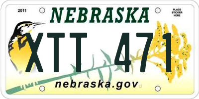 NE license plate XTT471