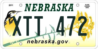 NE license plate XTT472
