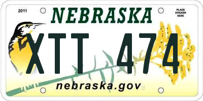 NE license plate XTT474