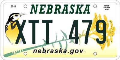 NE license plate XTT479