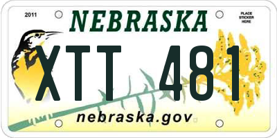 NE license plate XTT481