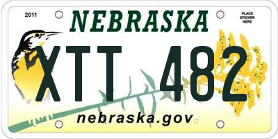 NE license plate XTT482