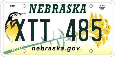 NE license plate XTT485