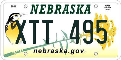 NE license plate XTT495