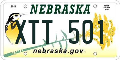 NE license plate XTT501