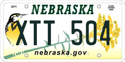 NE license plate XTT504
