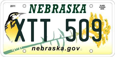 NE license plate XTT509
