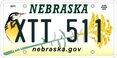 NE license plate XTT511