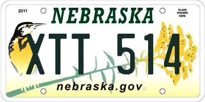 NE license plate XTT514