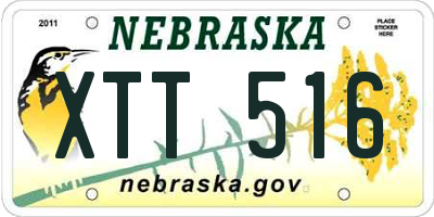 NE license plate XTT516