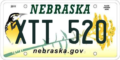 NE license plate XTT520