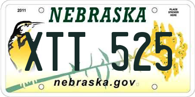 NE license plate XTT525