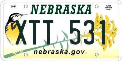 NE license plate XTT531