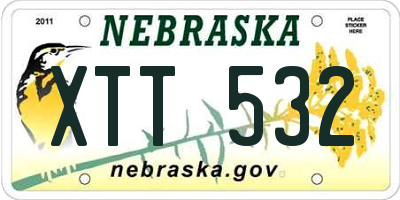 NE license plate XTT532