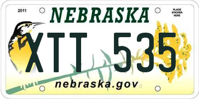 NE license plate XTT535