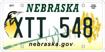 NE license plate XTT548