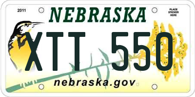 NE license plate XTT550