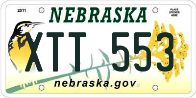 NE license plate XTT553