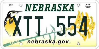 NE license plate XTT554
