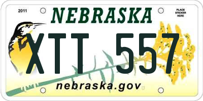 NE license plate XTT557