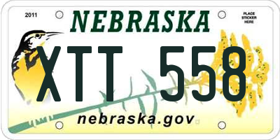 NE license plate XTT558