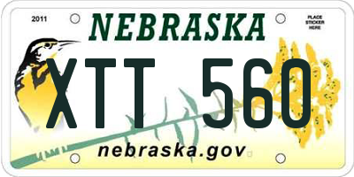 NE license plate XTT560