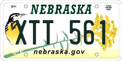 NE license plate XTT561
