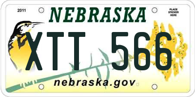 NE license plate XTT566