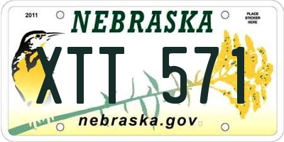 NE license plate XTT571