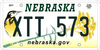 NE license plate XTT573