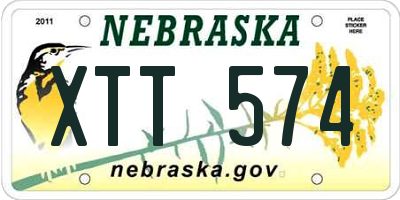 NE license plate XTT574