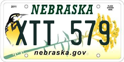 NE license plate XTT579