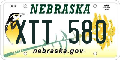 NE license plate XTT580