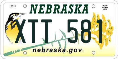 NE license plate XTT581