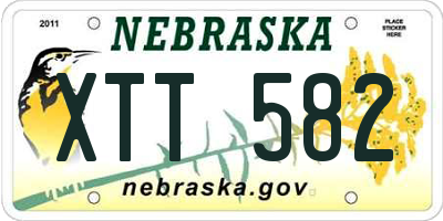 NE license plate XTT582