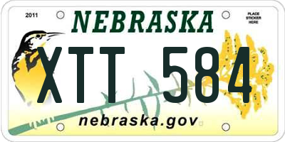 NE license plate XTT584
