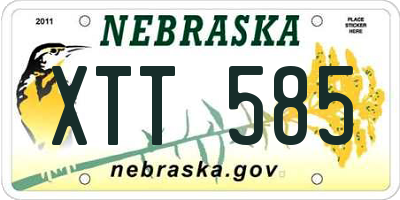 NE license plate XTT585