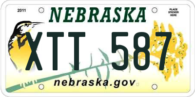NE license plate XTT587