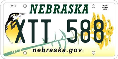 NE license plate XTT588