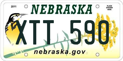 NE license plate XTT590