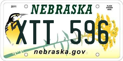NE license plate XTT596