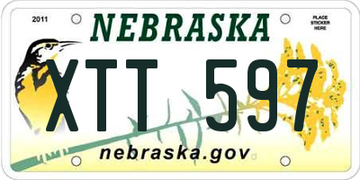 NE license plate XTT597
