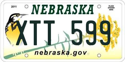 NE license plate XTT599