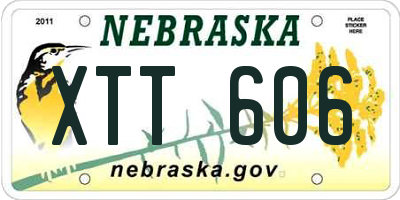 NE license plate XTT606