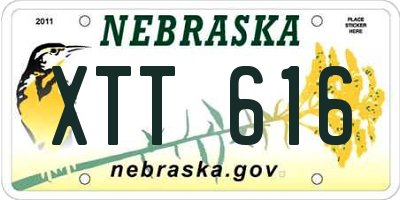 NE license plate XTT616