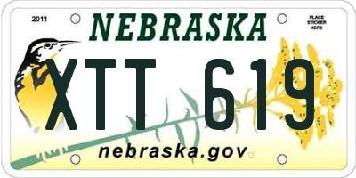NE license plate XTT619