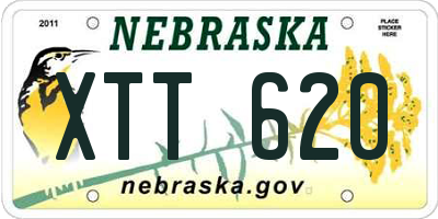 NE license plate XTT620