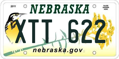 NE license plate XTT622
