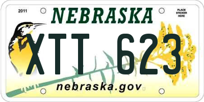 NE license plate XTT623