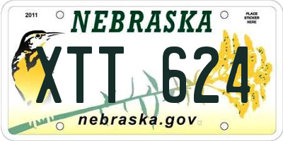 NE license plate XTT624
